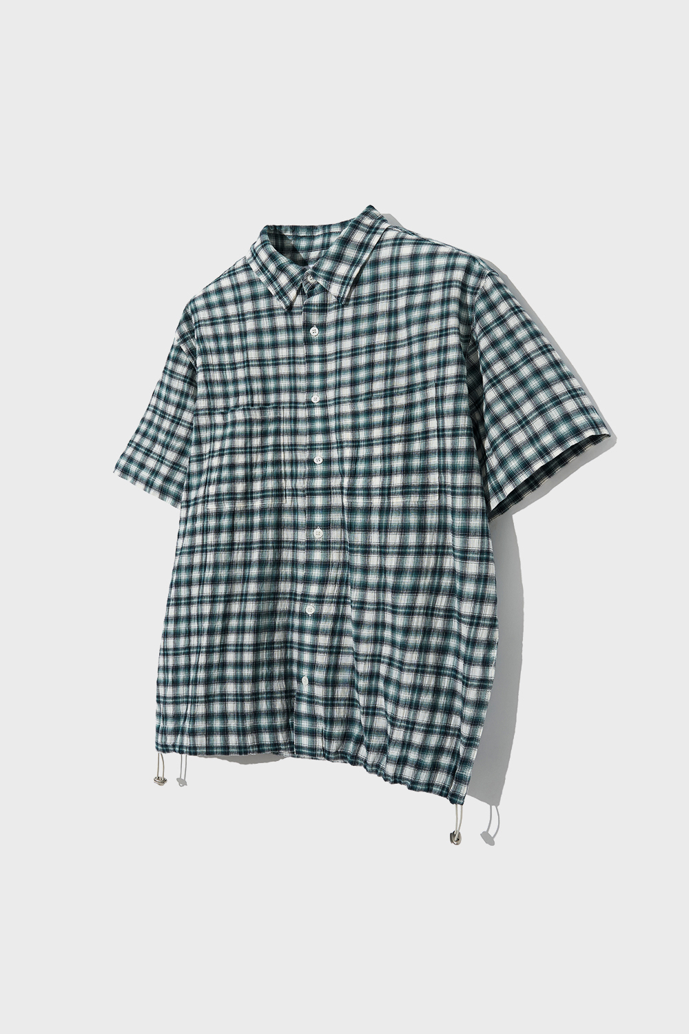 Aiden String Half Shirts (Green Check) - OURSCOPE